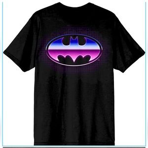 DC Comics Mens, Black & Purple Batman Logo Short Sleeve T-Shirt. 3XL NEW